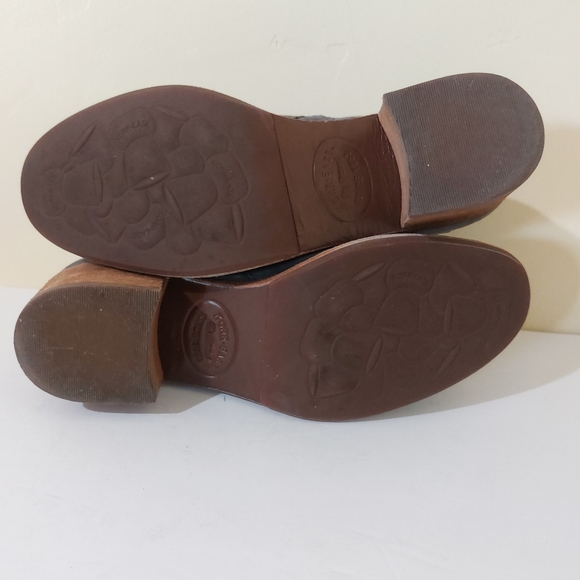 Kork-Ease Mesa Women's Leather Suede Booties Stacked Heel Ankle Boots in Grey - Picture 8 of 9